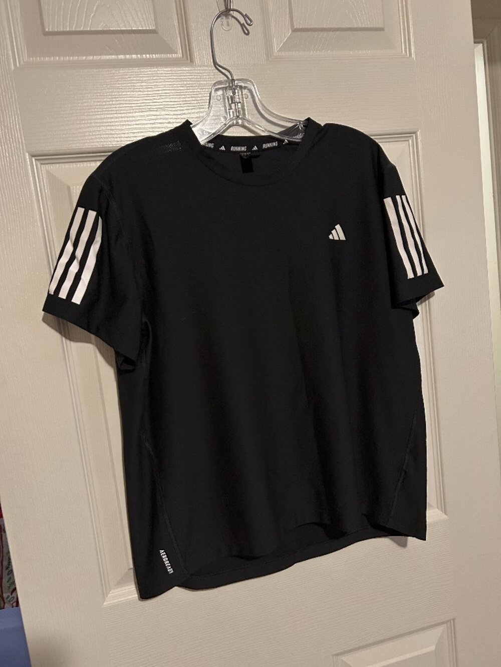 Black & White Adidas Sports Top T-shirt sz L